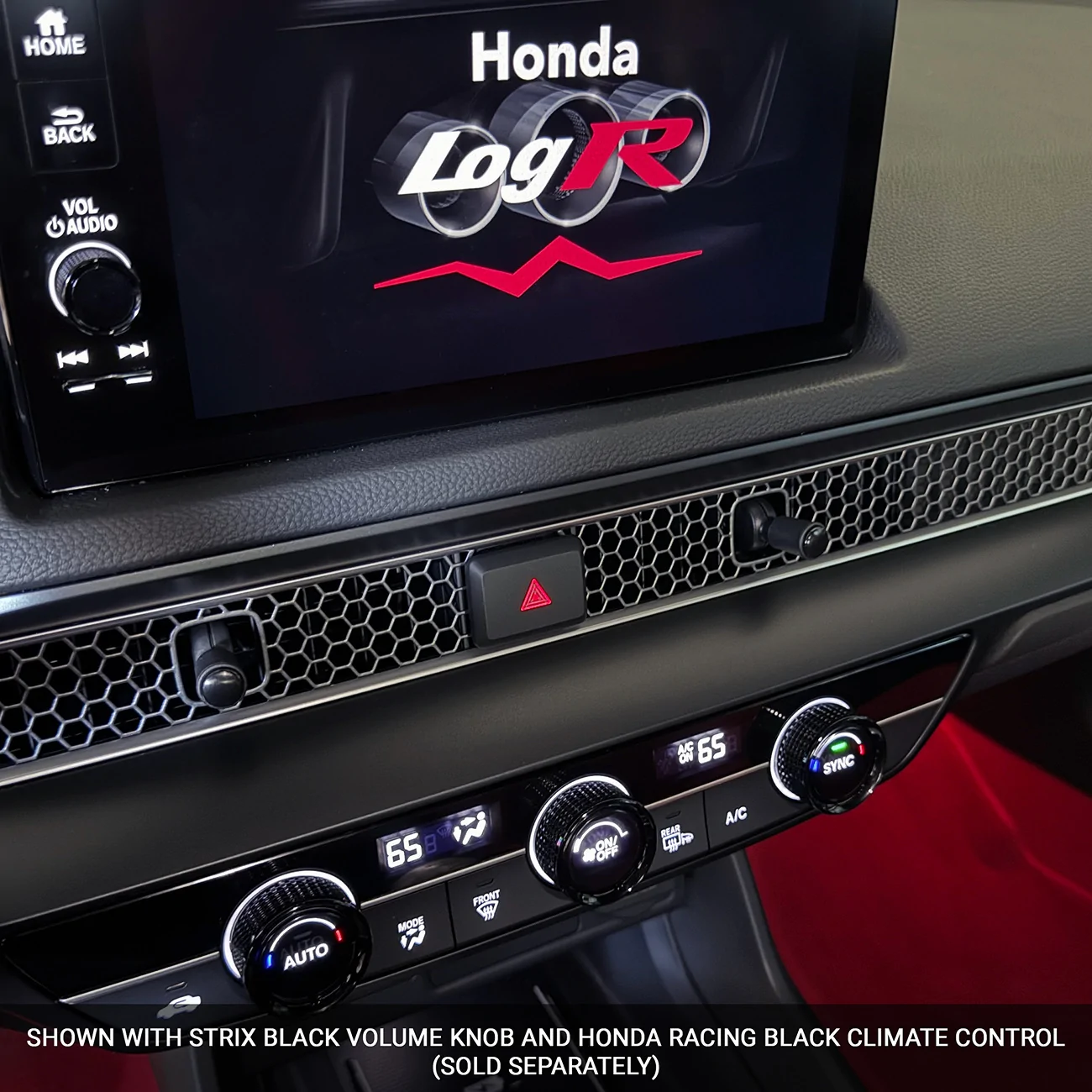 11th Gen Honda Civic STRIX Gloss Black Honda Radio Volume Knob NEW Stock VA_Center_Clean_U