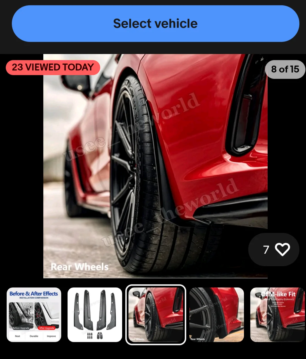 11th Gen Honda Civic Aliexpress/Ebay Mud Guard 19063