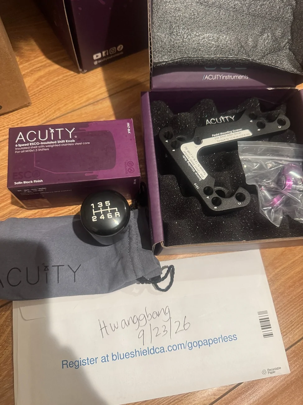11th Gen Honda Civic Acuity Shift Knob , Acuity Pedal Spacer IMG_2808