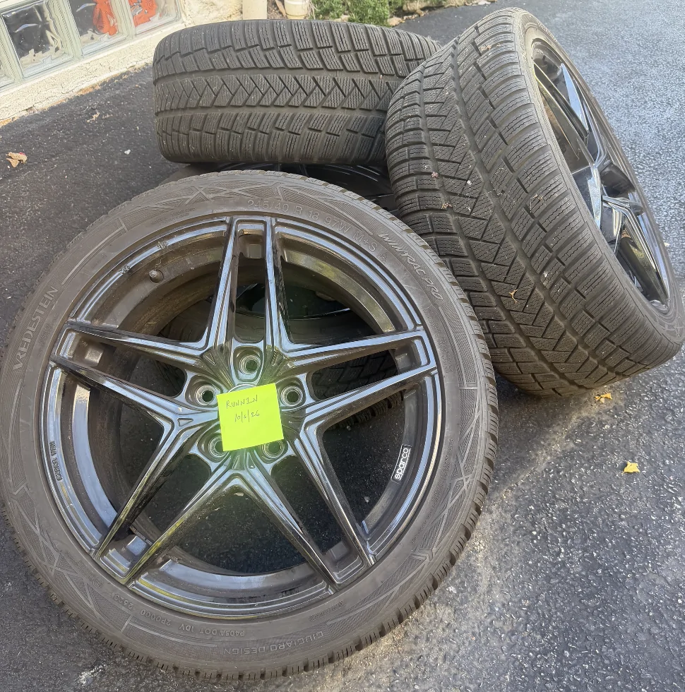 11th Gen Honda Civic FOR SALE - 18x8 Gloss Black Sparco Record Wheels + Vredestein Wintrac Pro Tires 245/40/R18 - $750 Screen Shot 2026-10-06 at 3.22.23 PM