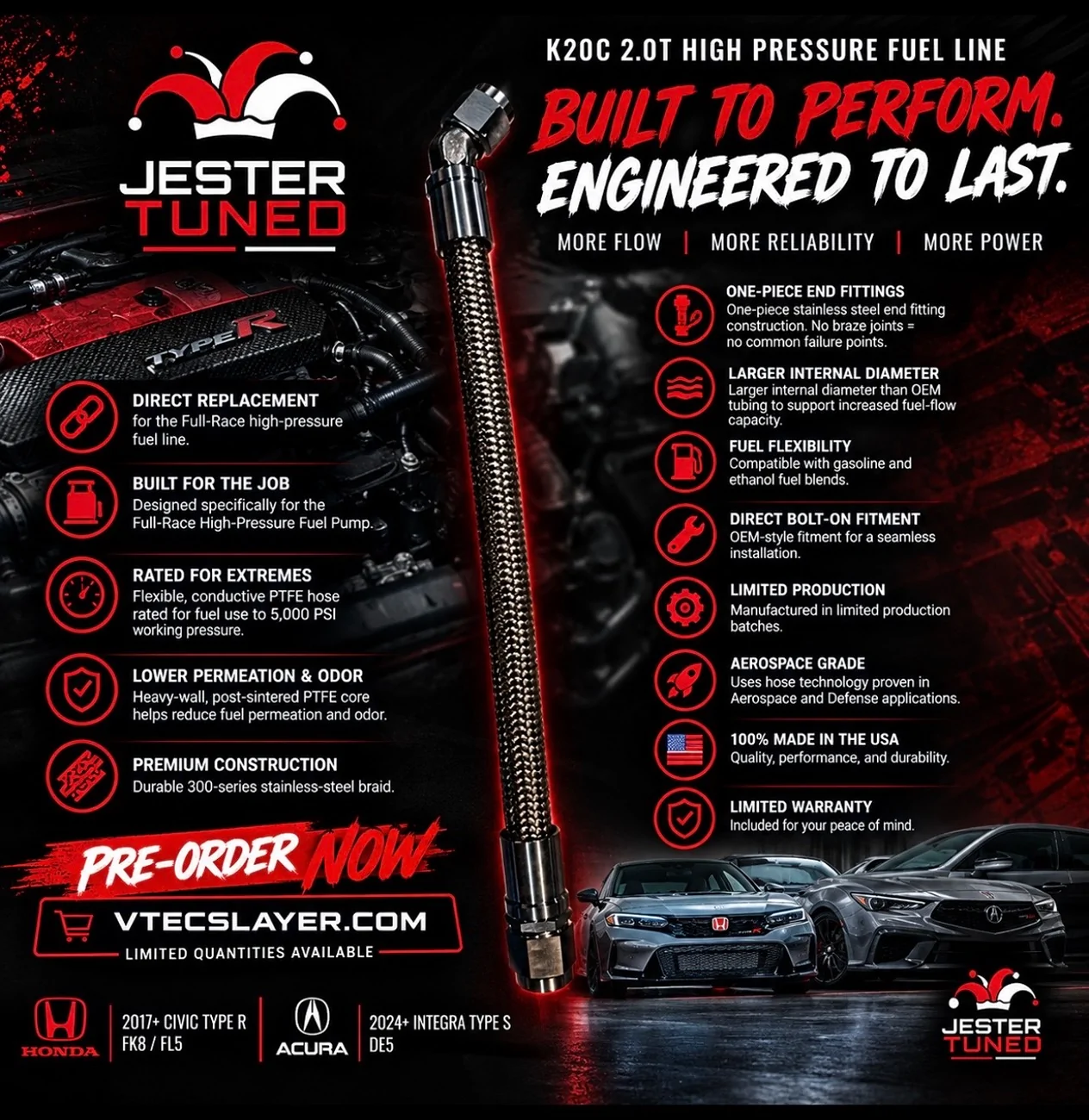 11th Gen Honda Civic Jester Tuned high pressure fuel line IMG_9939