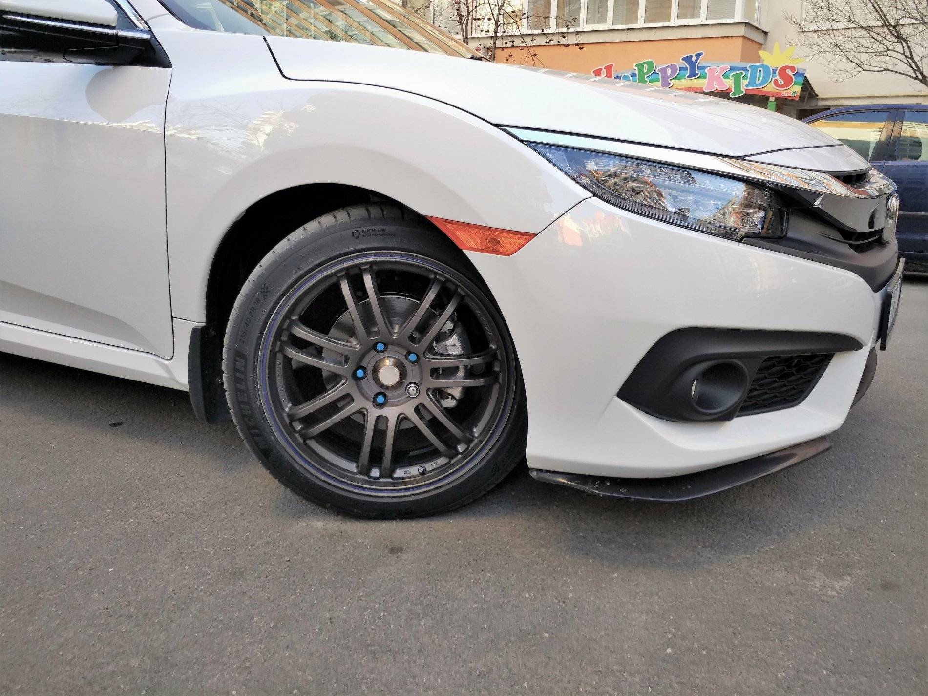 11th Gen Honda Civic 16-17 Civic 10th Gen Sedan and Coupe - Ikon Style Front Lip Splitter 2 Piece - BLF-UNIV3-PU_HC164 IMG_20170322_170015