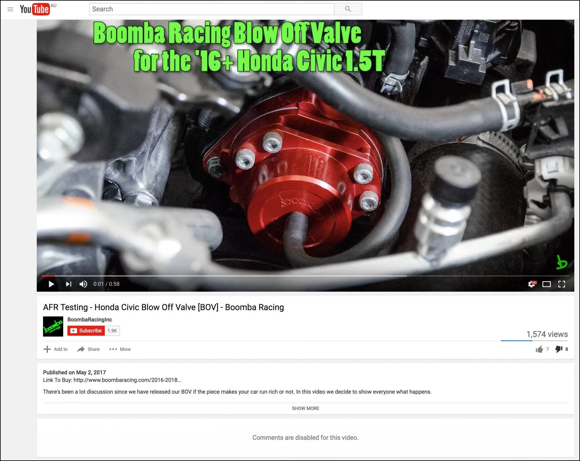 11th Gen Honda Civic Blow Off Valve - Boomba Racing Screen Shot 2017-07-15 at 9.28.53 PM copy