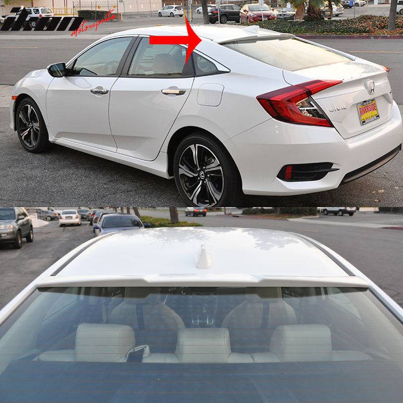 11th Gen Honda Civic 16-17 Civic 10th Gen Sedan - IKON Style Roof Spoiler (ABS) - ASR-HC164IK-A ASR-HC164IK-A-2
