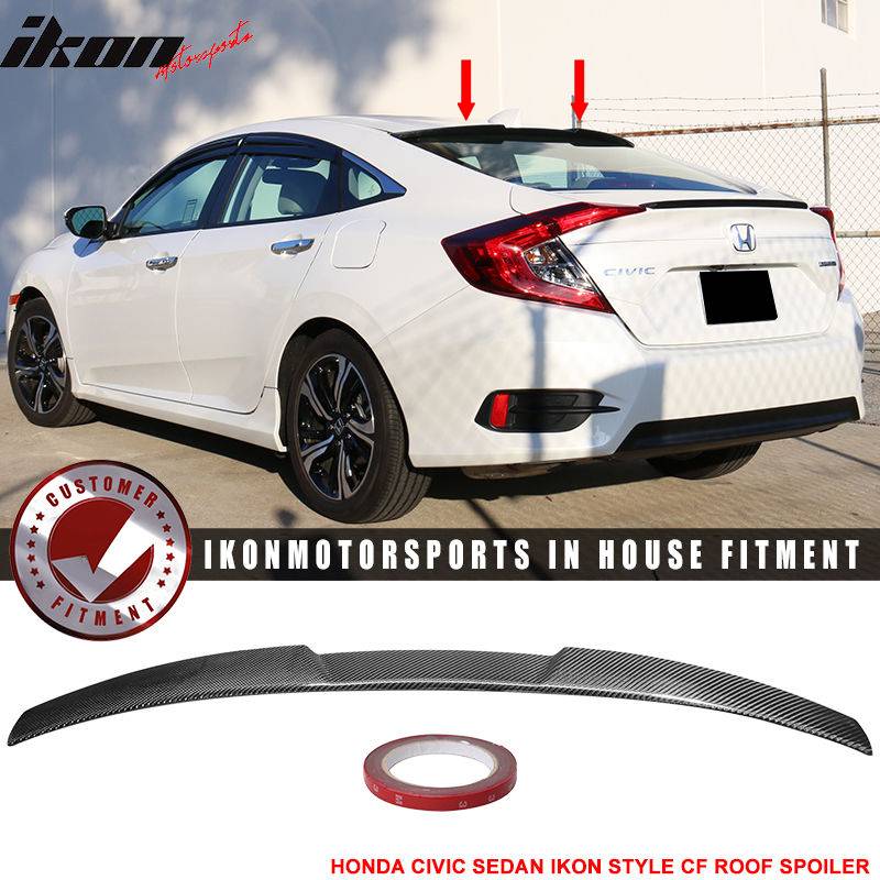 11th Gen Honda Civic 16-17 Civic 10th Gen Sedan - IKON Style Roof Spoiler (Carbon Fiber) - ASR-HC164IK-CF ASR-HC164IK-CF-4