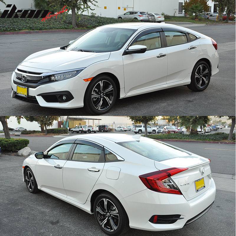 11th Gen Honda Civic 16-17 Civic 10th Gen Sedan - OE Style Window Visor w/Chrome trim - WD-HC164OE-CHR WD-HC164OE-CHR-5