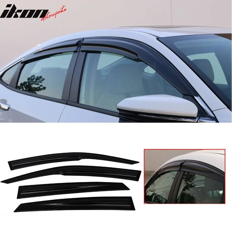 11th Gen Honda Civic 16-17 Civic 10th Gen Sedan - MUGEN Style Window Visor - WD-HC164MU WD-HC164MU-1