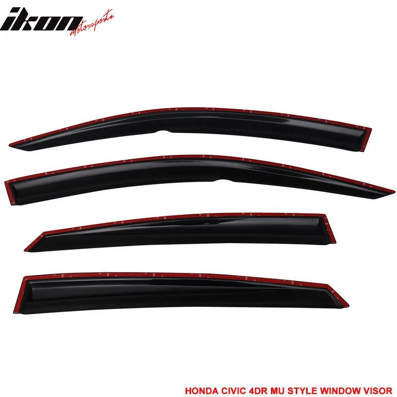 11th Gen Honda Civic 16-17 Civic 10th Gen Sedan - MUGEN Style Window Visor - WD-HC164MU WD-HC164MU-3