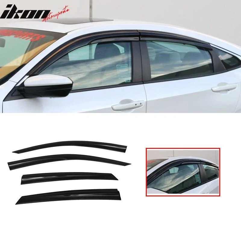 11th Gen Honda Civic 16-17 Civic 10th Gen Sedan - MUGEN V2 Style Window Visor - WD-HC164MU2 WD-HC164MU-1