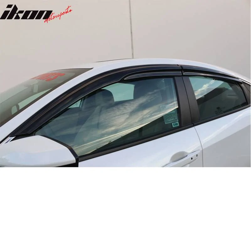 11th Gen Honda Civic 16-17 Civic 10th Gen Sedan - MUGEN V2 Style Window Visor - WD-HC164MU2 WD-HC164MU-5