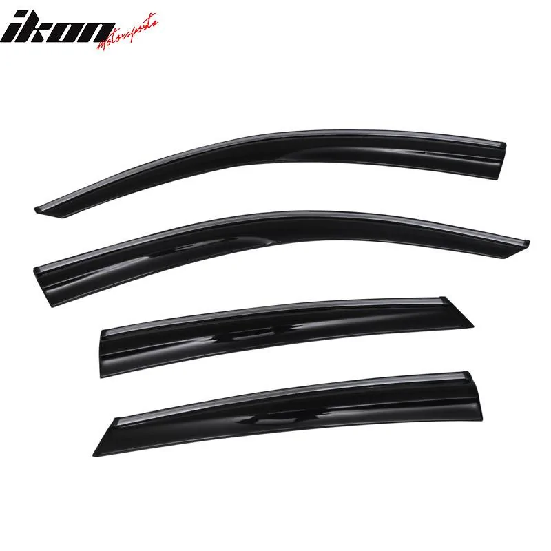 11th Gen Honda Civic 16-17 Civic 10th Gen Sedan - MUGEN V2 Style Window Visor w/Chrome Trim - WD-HC164MU2-CHR WD-HC164MU2-CHR-2