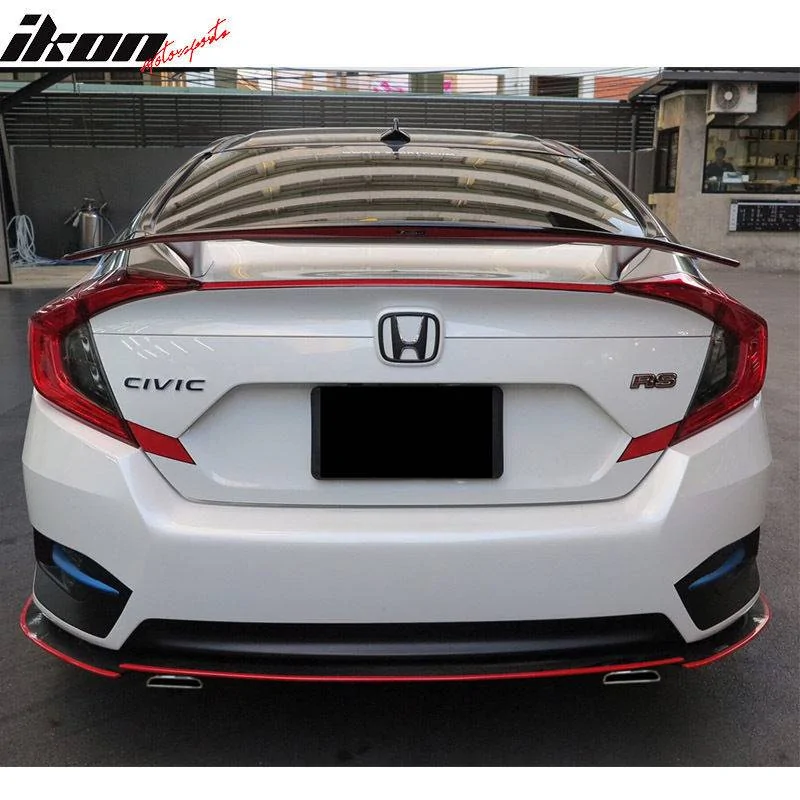 11th Gen Honda Civic 16-17 Civic 10th Gen Sedan - IKON Style Trunk Spoiler (ABS) - AST-U-001-MBA_HC164 3_1