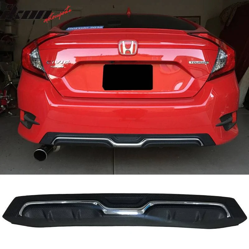 11th Gen Honda Civic 16-17 Civic 10th Gen Sedan - Carbon Fiber Rear Diffuser (PP) - BLD-HC164H-PPCFCM BLD-HC164H-PPCFCM-1