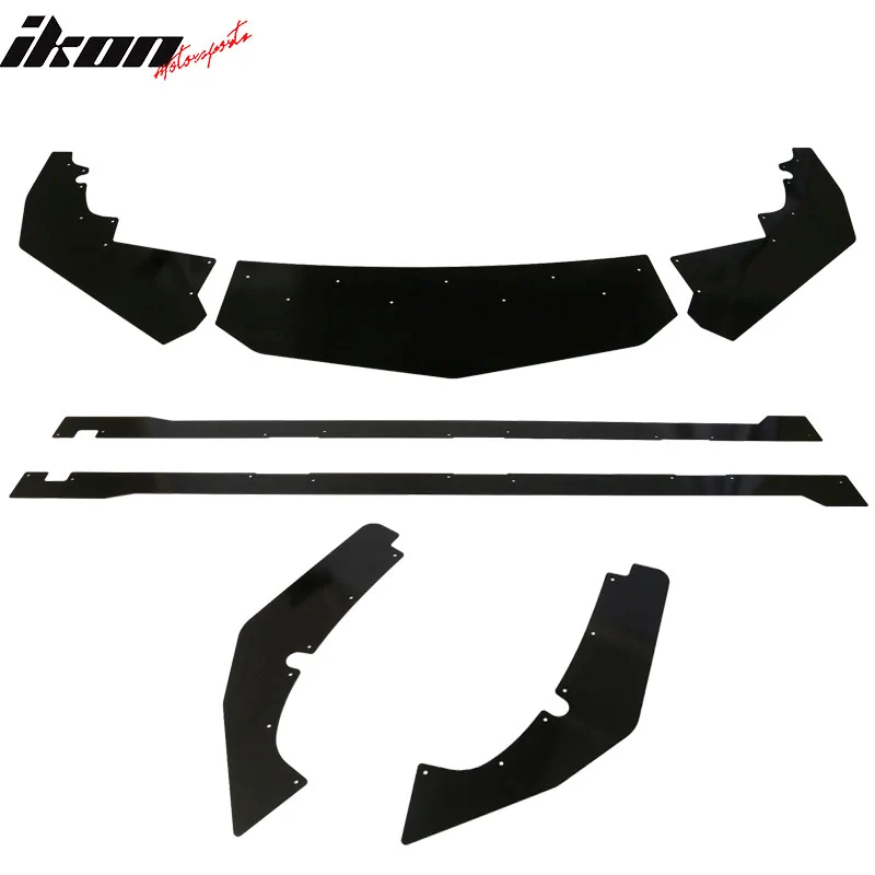 11th Gen Honda Civic 16-17 Civic 10th Gen Sedan - IKON Style Front+Side+Rear Splitters (Aluminium) - UB-A000180 UB-A000180-2