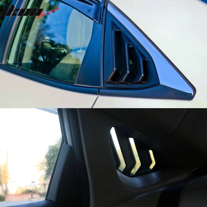 11th Gen Honda Civic 16-17 Civic 10th Gen Sedan - 4D Rear Quarter Panel Window Side Louvers (ABS) - WDL-HC164 WDL-HC164-2