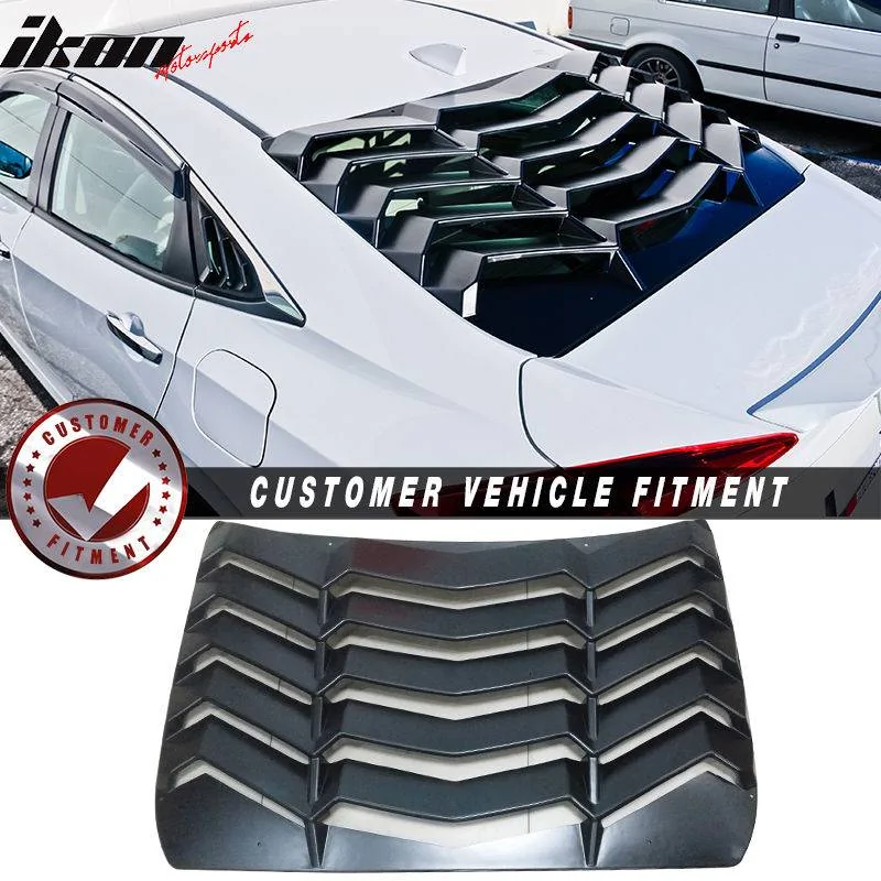 11th Gen Honda Civic 16-17 Civic 10th Gen Sedan - 4D Rear Window Louvers Cover (ABS) - WDLR-HC164 WDLR-HC164-1