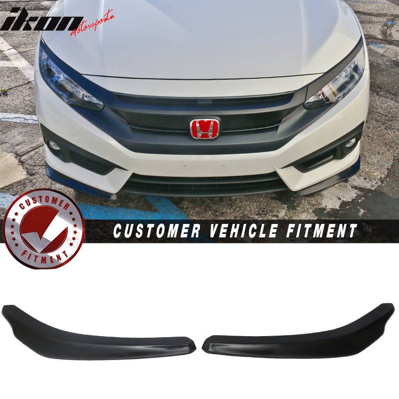 11th Gen Honda Civic 16-17 Civic 10th Gen Sedan and Coupe - Ikon Style Front Lip Splitter 2 Piece - BLF-UNIV3-PU_HC164 09091