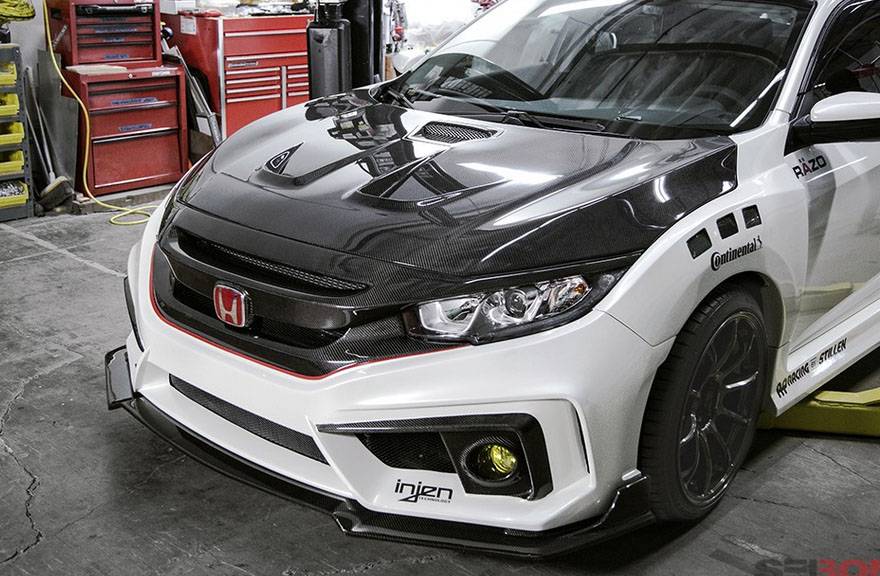 11th Gen Honda Civic New Seibon Parts! 41372_3069___MR%20Hood%2010th%20Civic%20Installed%201
