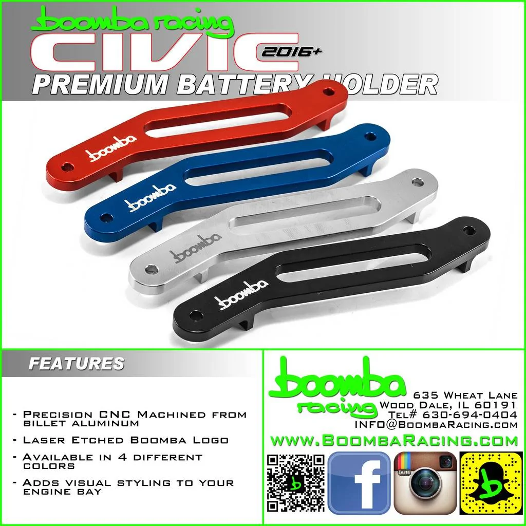 11th Gen Honda Civic Battery Tie Downs Available Now! 2 Styles - Boomba Racing 33437767836_2fc7f96e40_
