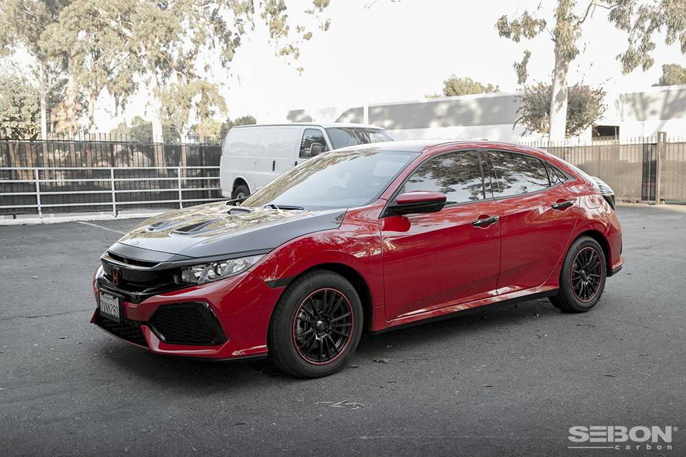 11th Gen Honda Civic New Seibon Carbon Fiber Hood | CF Roof | Roof Fin Spoiler HD16HDCV-MR5