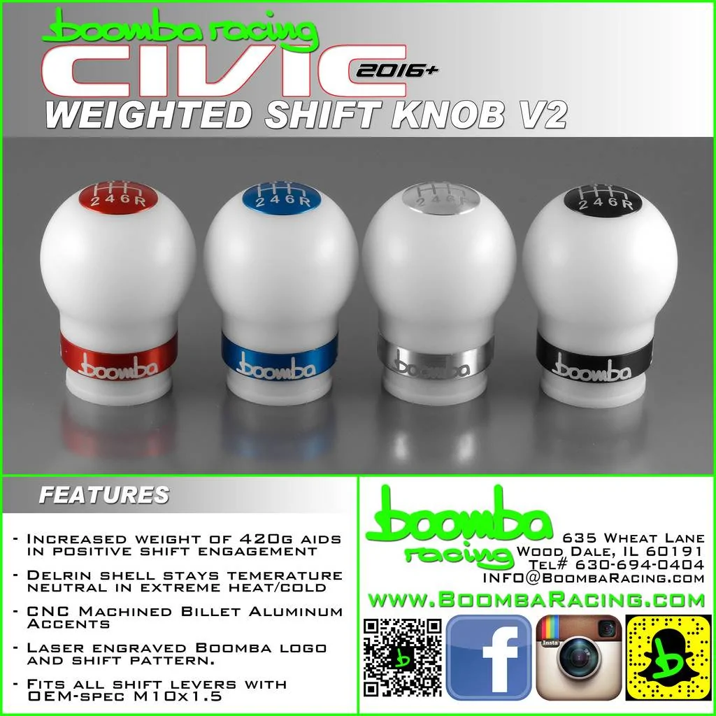 11th Gen Honda Civic Boomba Racing Weighted Shift Knobs 33919311786_968c94a4ff_