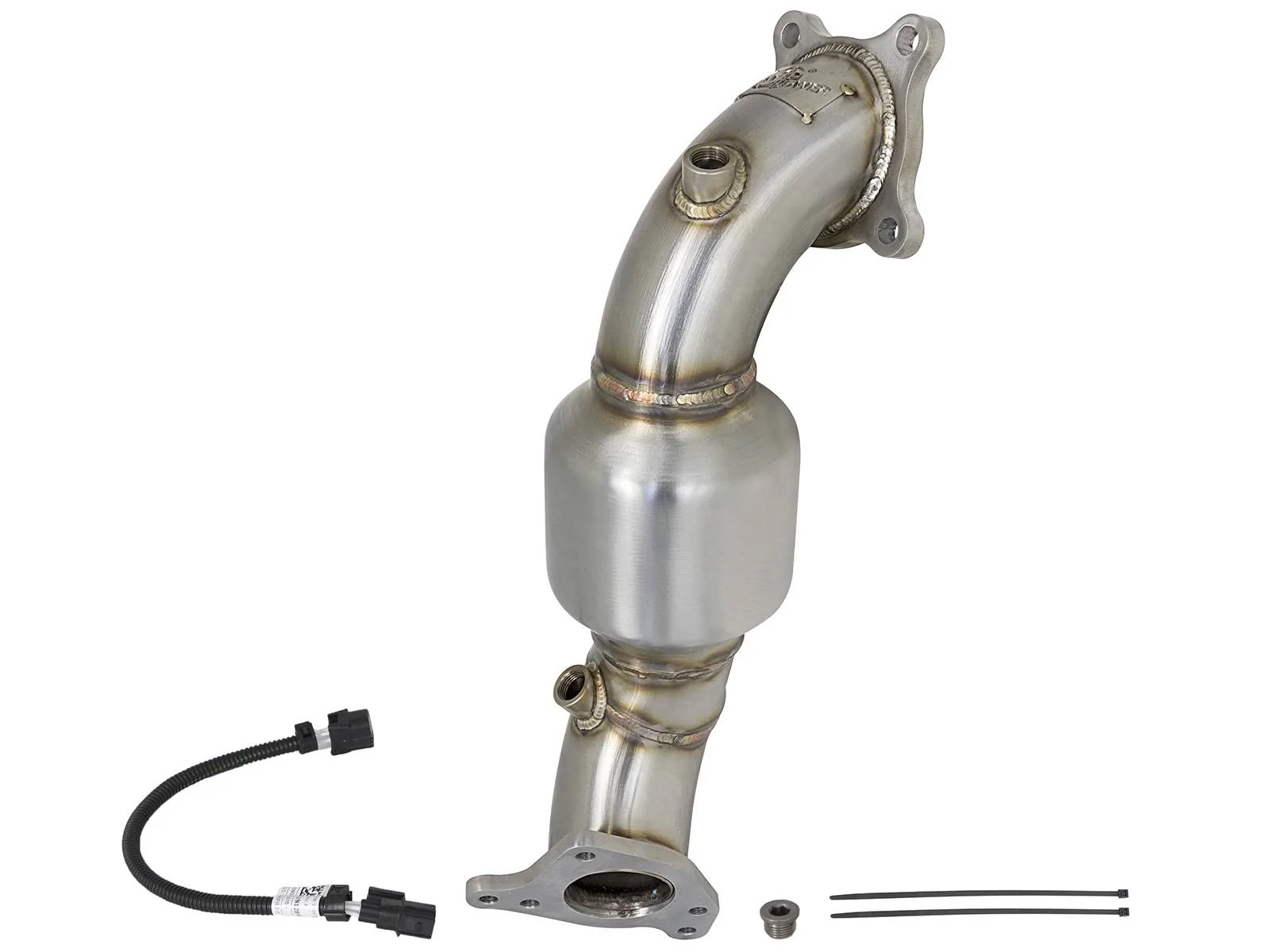11th Gen Honda Civic aFe Power Twisted Street Series Steel Down-Pipe: With HFC: 1.5L Turbo 48-36604-HC