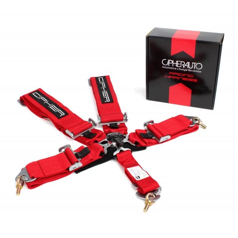 11th Gen Honda Civic Cipher 5 Point 3" Camlock Racing Harness - SFI 16.1 - Various Colors CPA4005RD-800x800