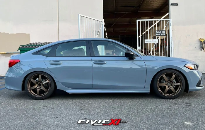 First 11th Gen 2022 Civic with TE37 wheels! + Lowered on D2 Springs, Sideskirts