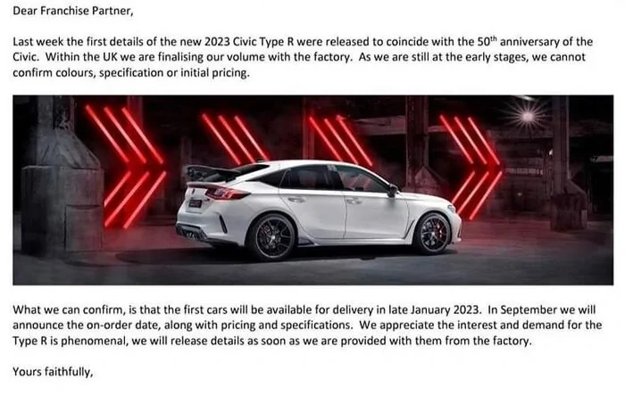 UK order and delivery dates confirmed -- Ordering starts Sept 2022, Deliveries start late Jan 2023