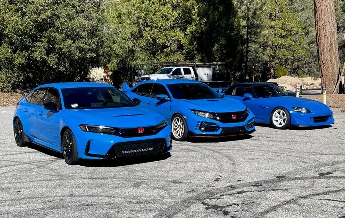 3 generations of Honda performance in blue. Take your pick (FL5, FK8, AP1)