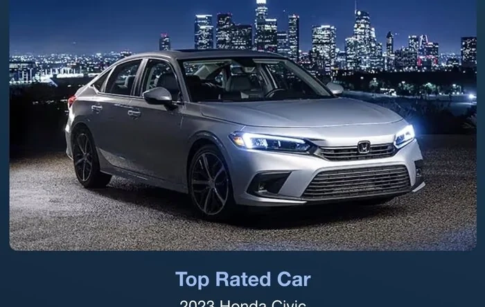 🥇 Honda Civic is a Edmunds Top Rated Awards 2023 Winner
