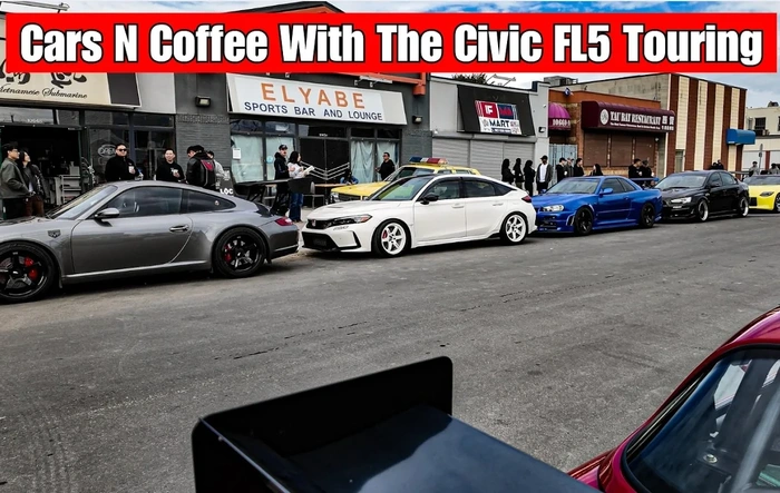Cars N Coffee with the white on white Civic
