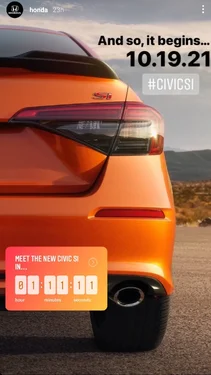 11th Gen Honda Civic 2022 Civic Si reveal tomorrow Oct 19 @ 9am ET! [teaser image] Screenshot_20211019-074903_Instagram